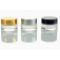 Clear empty glass cosmetic jar containers